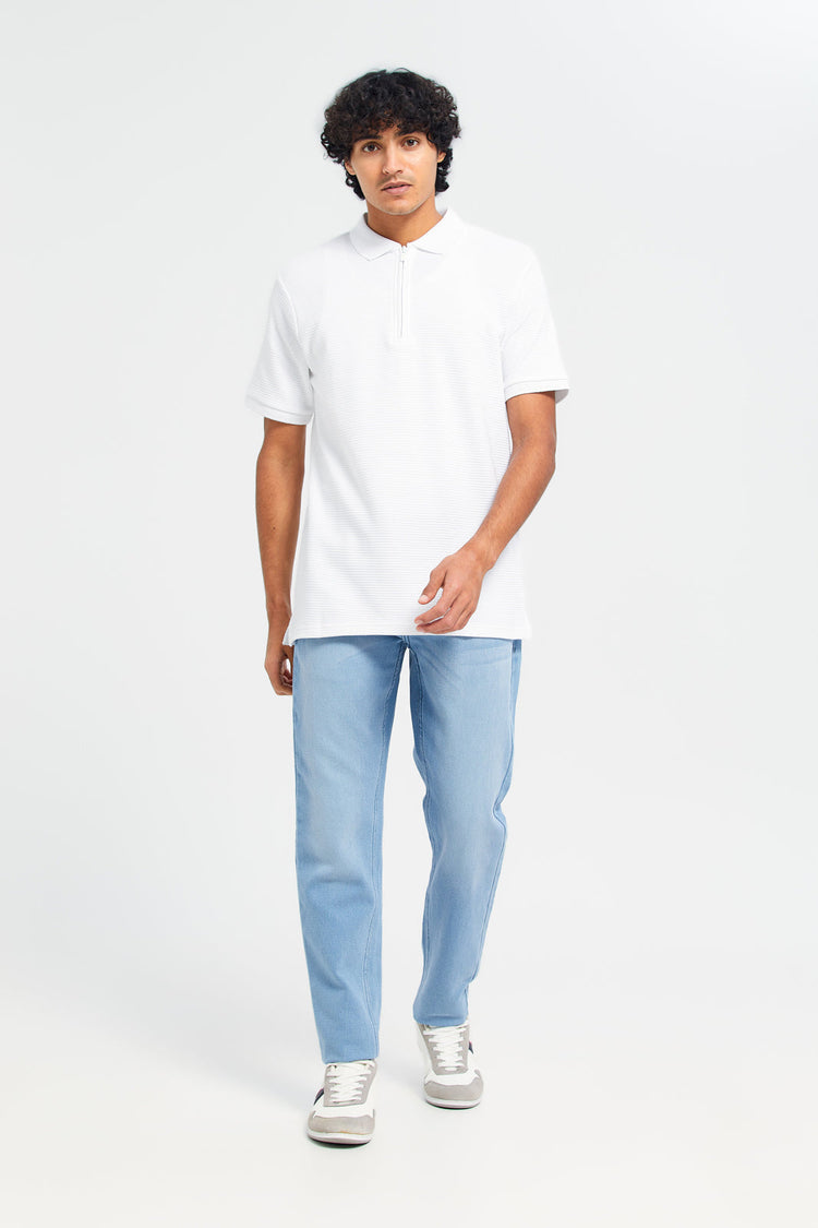 Ice blue stretched denim slimfit