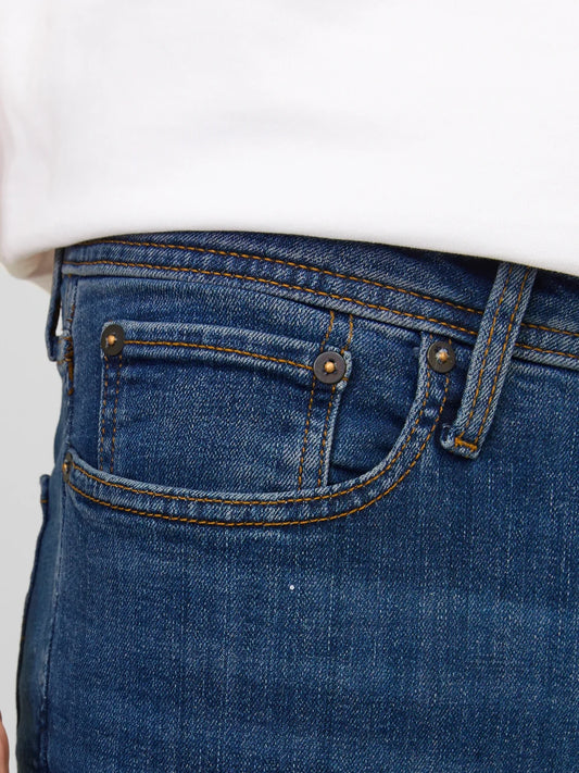 Mid blue stretched denim slimfit