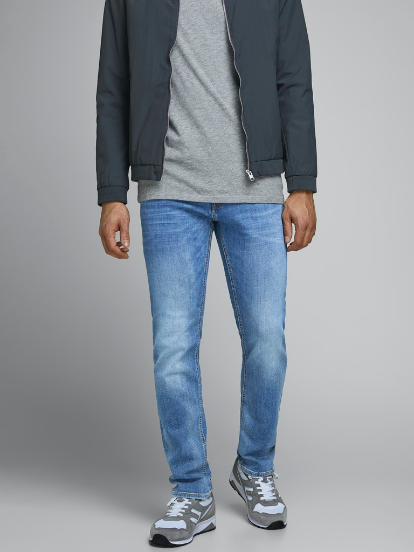 Mid blue stretched denim slimfit