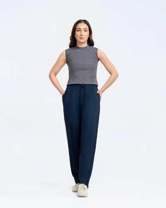 Women dark blu lose fit trouser