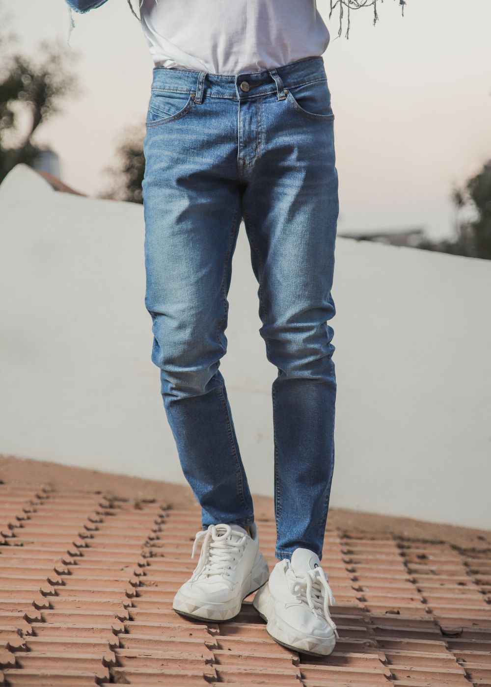 Denim-co mid blue jeans slim fit