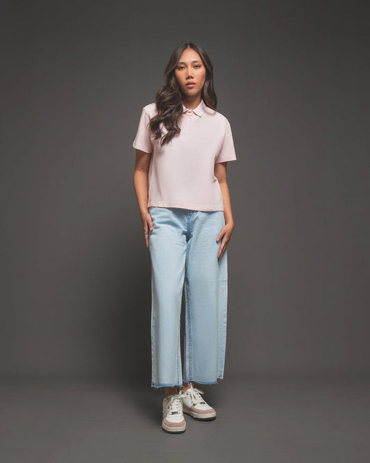 Women light blue lose fit trouser