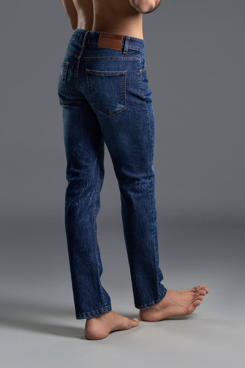 Denim-co dark blue jeans slim fit