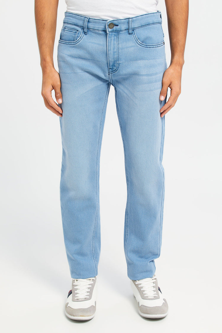 Ice blue stretched denim slimfit