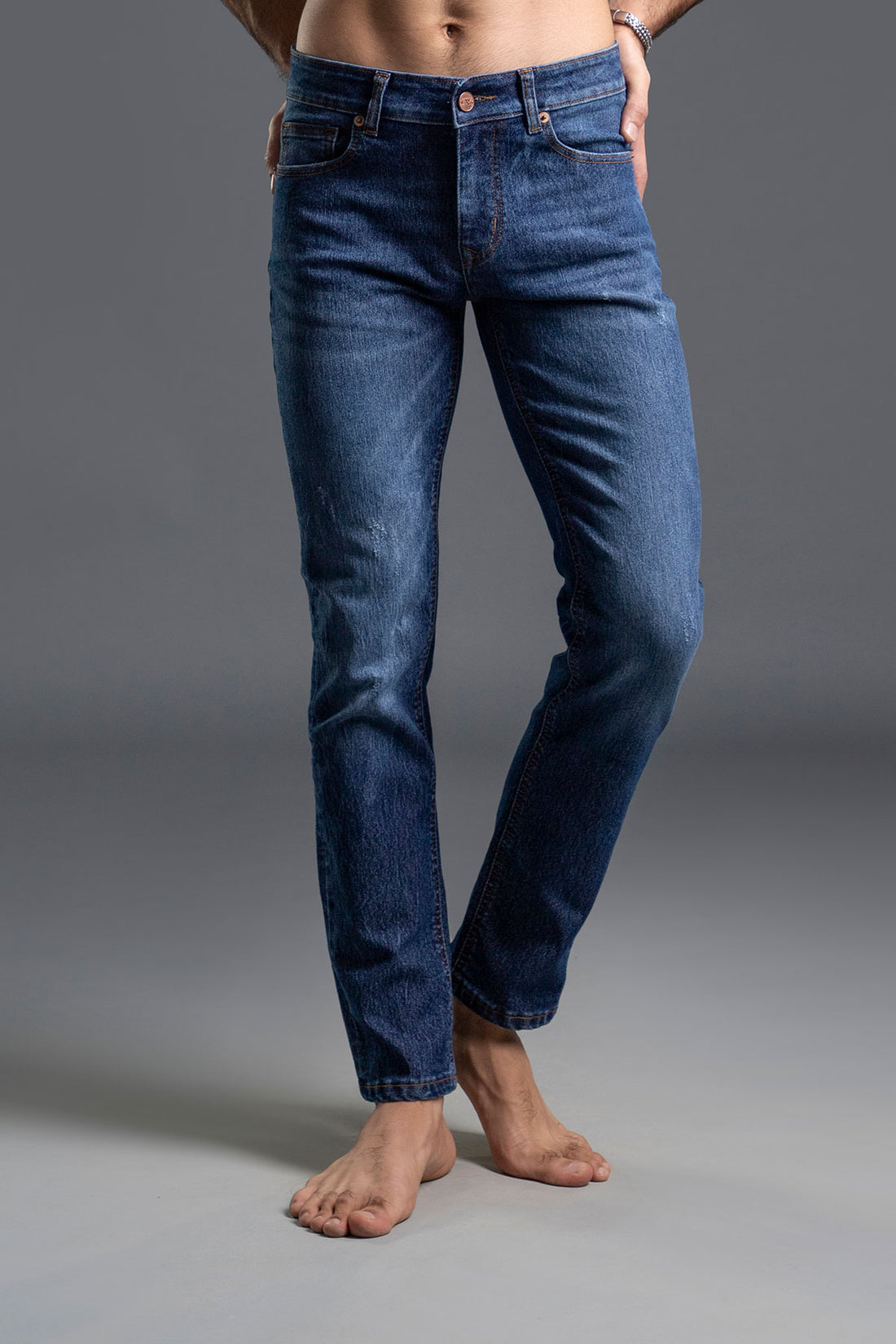 Denim-co dark blue jeans slim fit