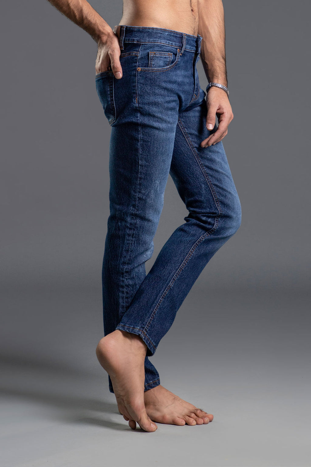 Denim-co dark blue jeans slim fit