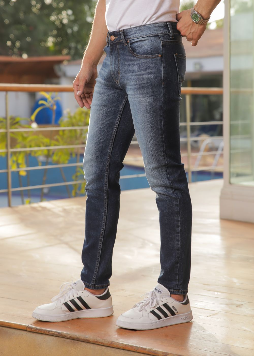 Denim-co dark grey jeans slim fit